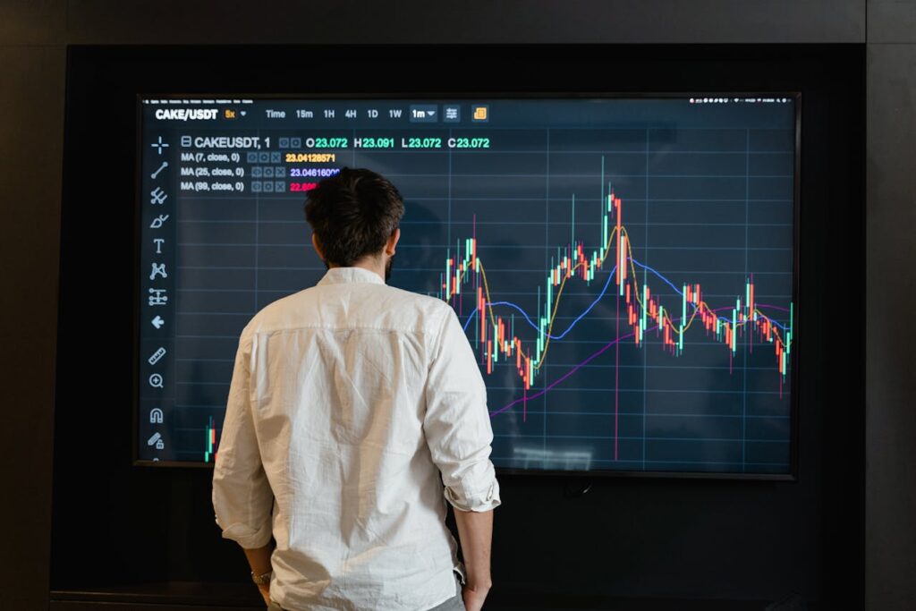 Professional traders analyzing live crypto trading charts in 2025